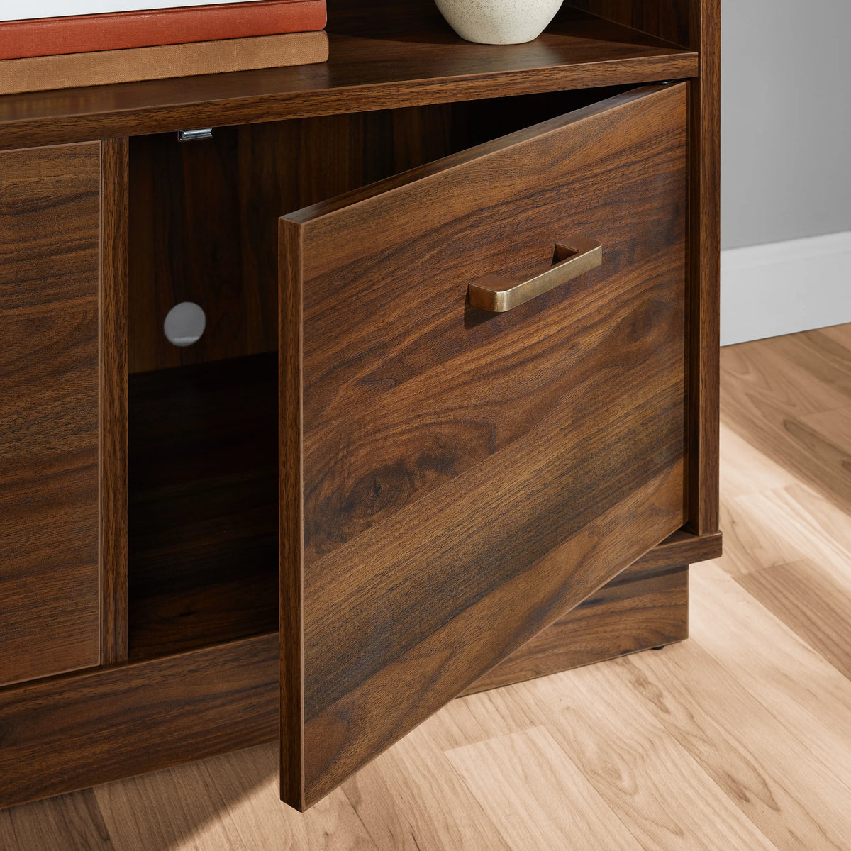 Mainstays 3-Door TV Stand Console for TVs up to 50", Blackwood Finish