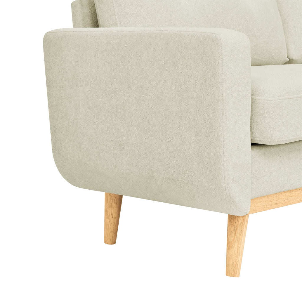 Aukfa 68" Small Sofa Couch Comfy Mid Century Modern Loveseat Sofa for Living Room Bedroom, Cream
