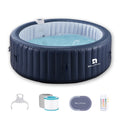 RELXTIME 4-6 Person Inflatable Hot Tub Pool Round Portable Outdoor Spa with 130 Massage Jets, Blue