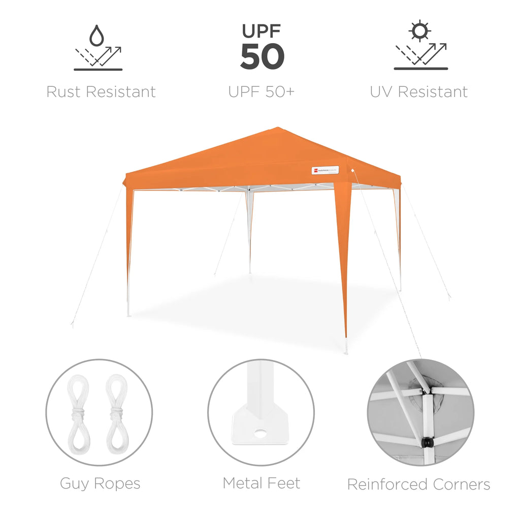 Best Choice Products 10x10ft Pop Up Canopy Outdoor Portable Adjustable Instant Gazebo Tent w/ Carrying Bag - White