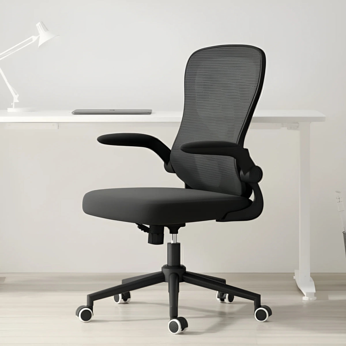Hbada Office Chair, Ergonomic Desk Chair, Computer Mesh Chair with Lumbar Support and Flip-up Arms, Gray