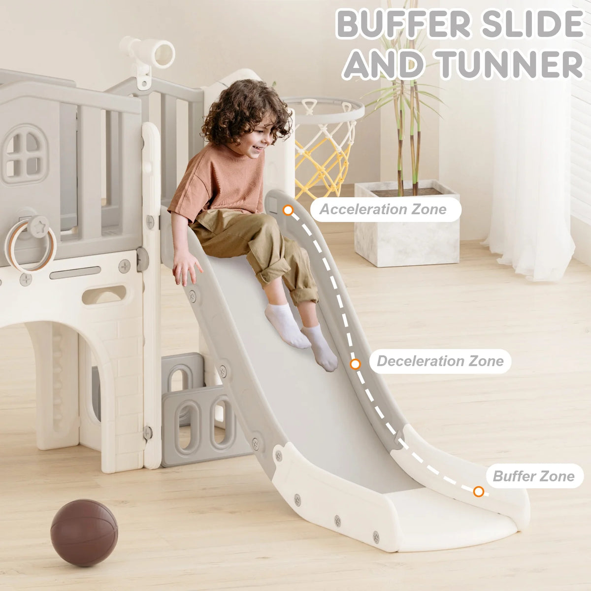 Korimefa 11-in-1 Toddler Slide Set with Golf, Basketball Hoop, Kids Slide for Toddlers Age 1-4, Climber Slip and Slides, Baby Outdoor Toys
