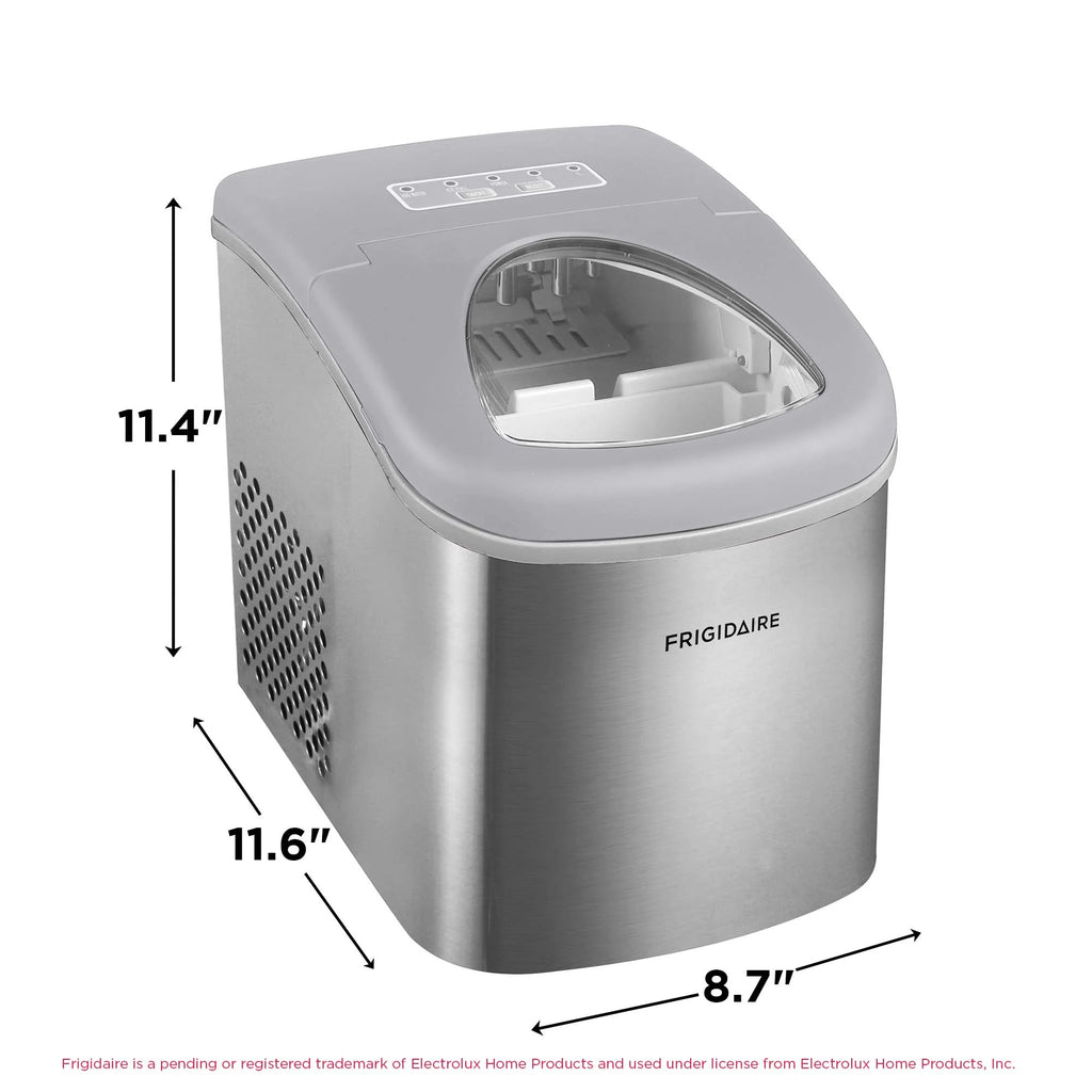 Frigidaire, 26 lbs. Ice Maker, Bullet-Shaped Ice, Stainless Steel, EFIC130
