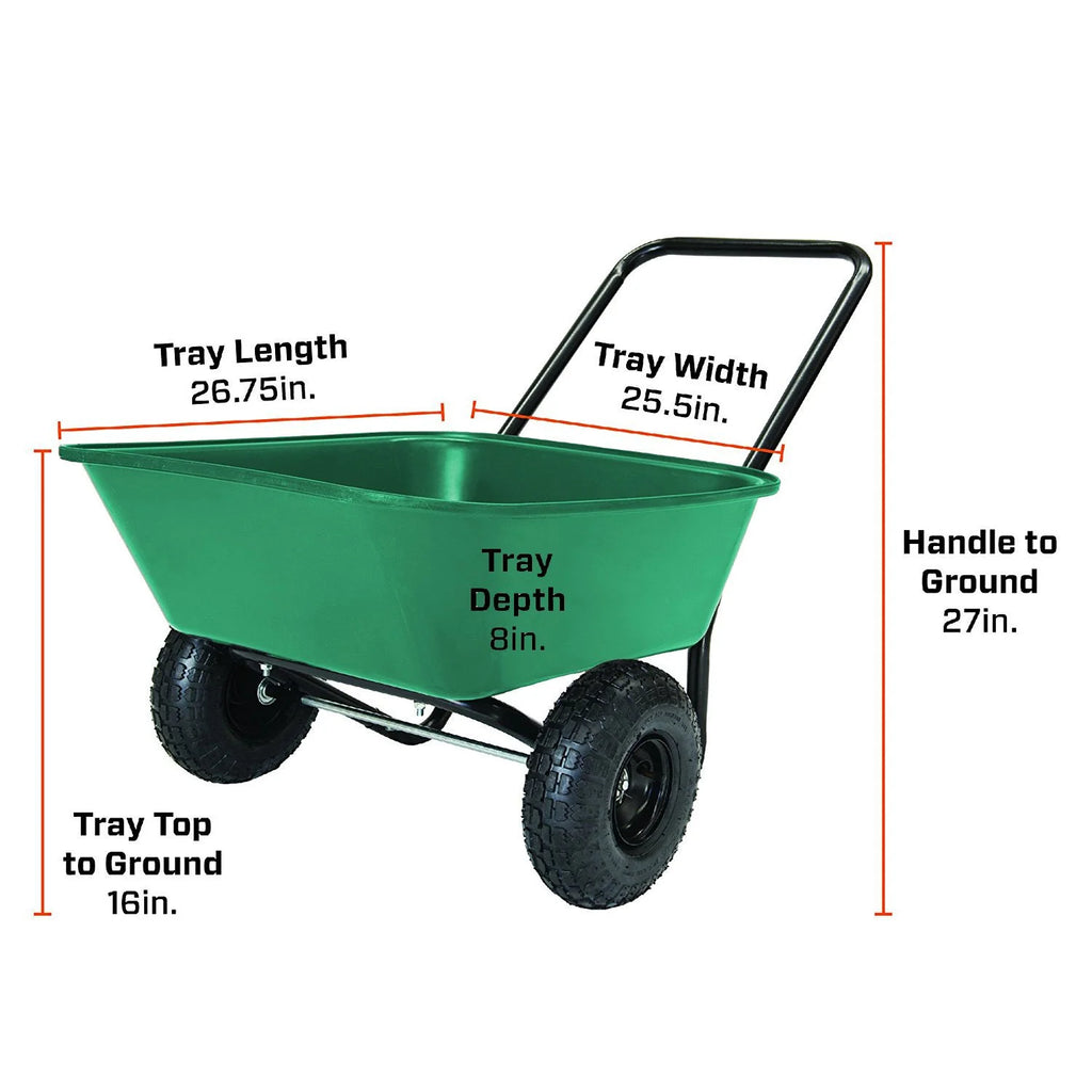 Garden Star Dual-Wheel, Poly Tray Garden Barrow Wheelbarrow