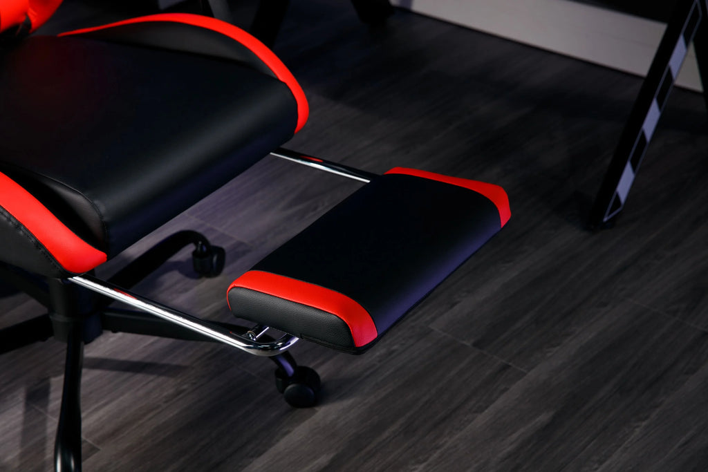 X Rocker Apex PC Gaming Chair with Massage Function and Footrest, Red