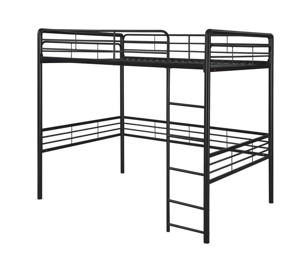 DHP Tommy Full Metal Loft Bed, Black