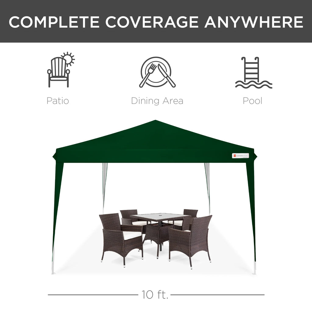 Best Choice Products 10x10ft Pop Up Canopy Outdoor Portable Adjustable Instant Gazebo Tent w/ Carrying Bag - White