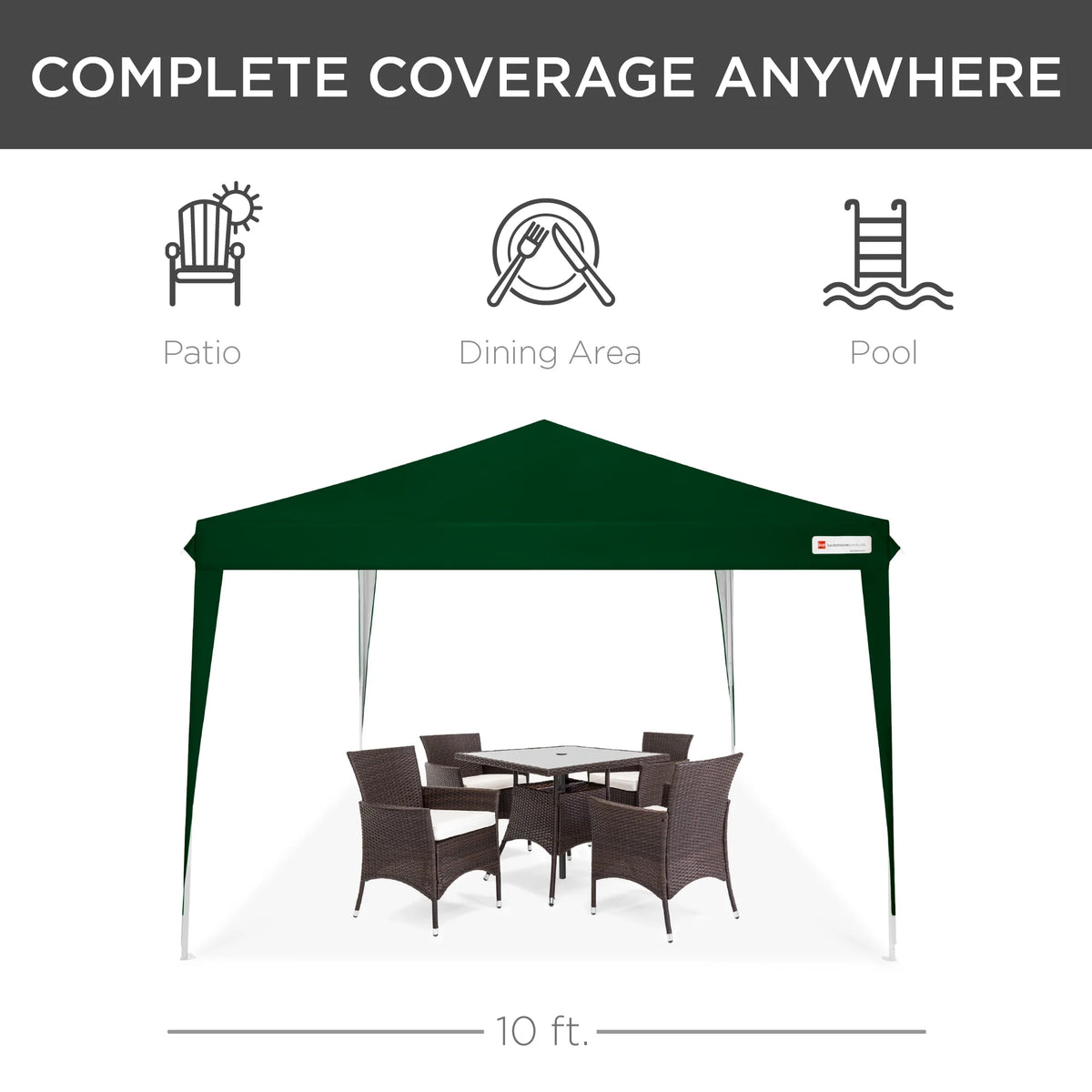 Best Choice Products 10x10ft Pop Up Canopy Outdoor Portable Adjustable Instant Gazebo Tent w/ Carrying Bag - White