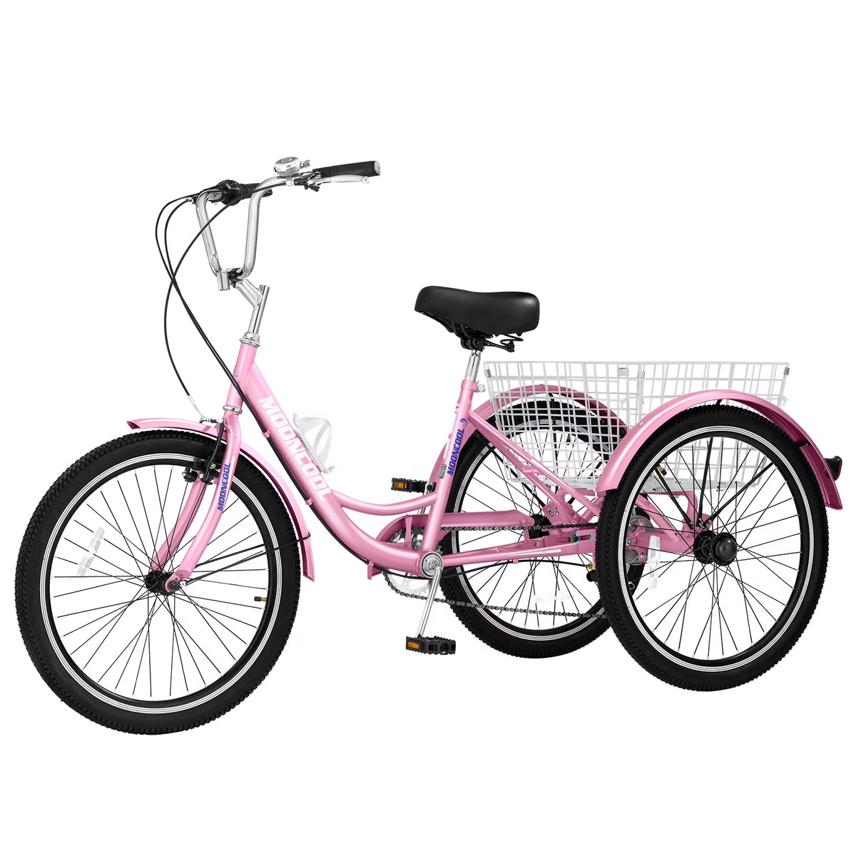 FICISOG 7 Speed Adult Tricycle for Women, 20/24/26 Inch Adult Trike with Basket, 3 Wheel Bikes for Adults Seniors, Cruise Trike for Shopping Picnic