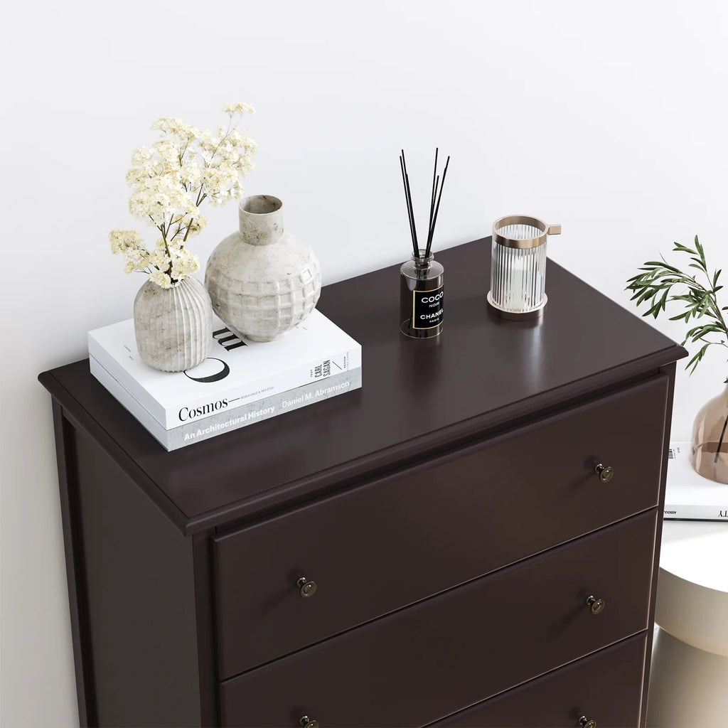 Homfa Dresser Chest, Modern Chest Organizer with 4 Drawers for Bedroom, White Finish