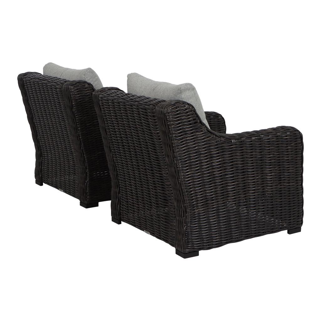 Better Homes & Gardens Bellamy  2-Pack Outdoor Wicker Club Lounge Patio Chairs, Dark Brown