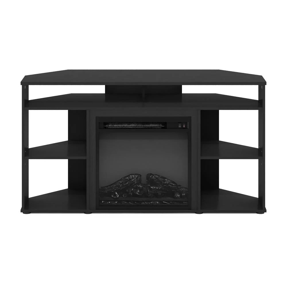 Jensen Corner TV Stand with Fireplace for TV up to 55 in., French Oak Grey