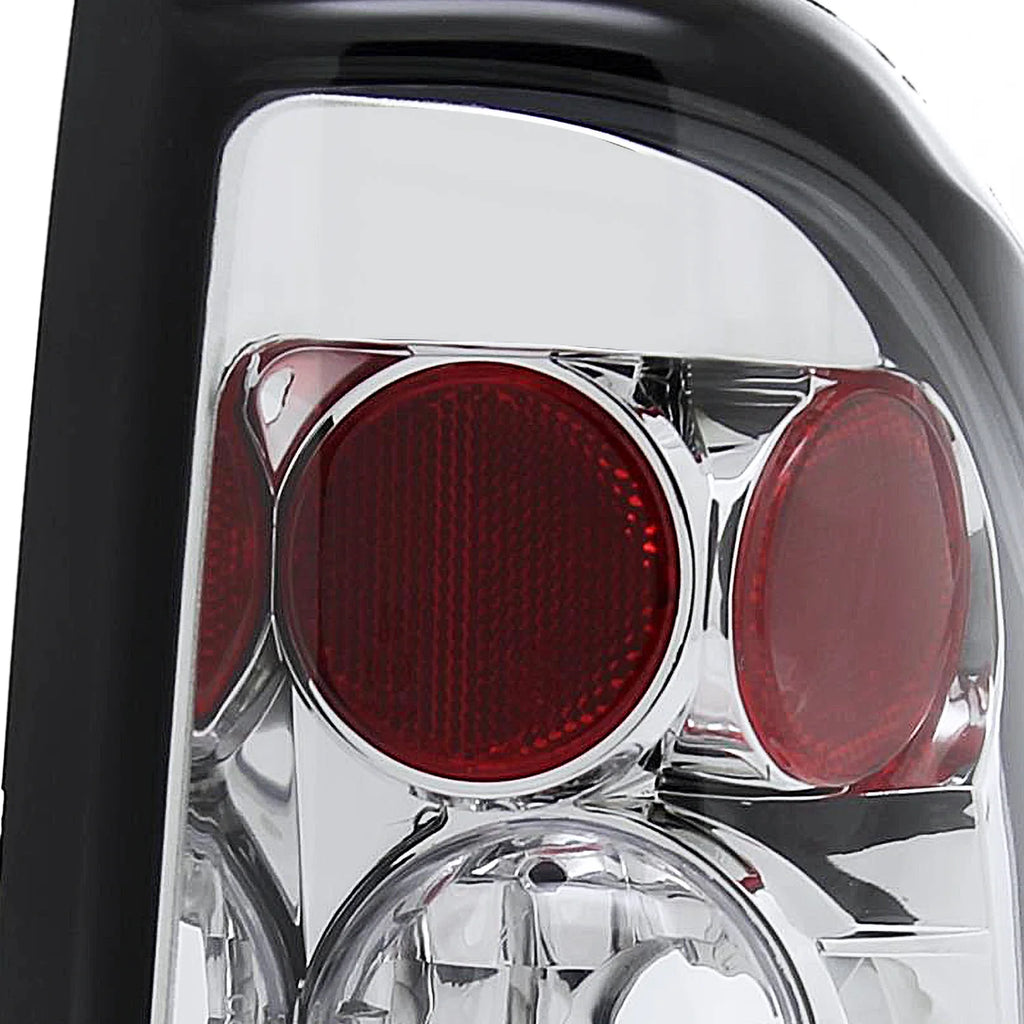 Spec-D Tuning Chrome Crystal Headlights + Tail Brake Lamps for 1997-2004 Dodge Dakota Left + Right Pair