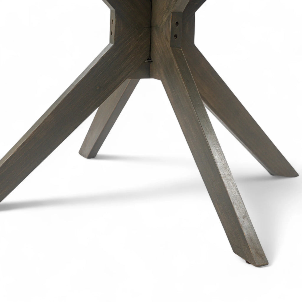 GDF Studio Brigitte Outdoor Round Acacia Wood Dining Table, Teak