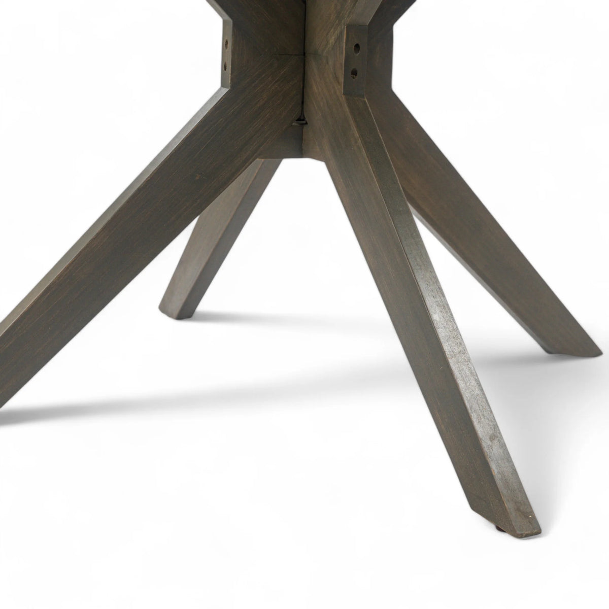 GDF Studio Brigitte Outdoor Round Acacia Wood Dining Table, Teak