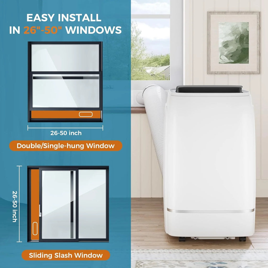 Portable Air Conditioners with cooling/dehumidification/fan/sleep mode,4-IN-1 Portable AC with 24H Timer & Remote Control & Window Kit,8000 BTU