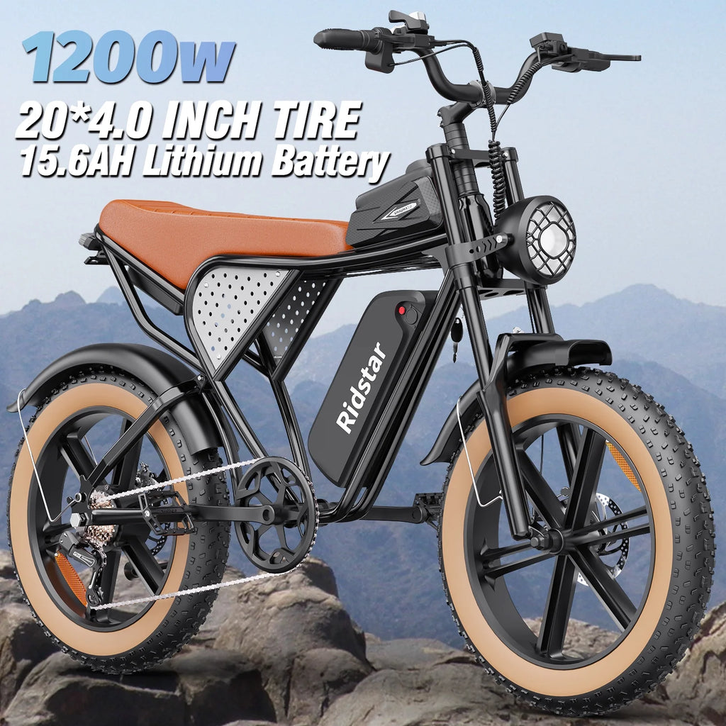 1500W MTB Electric Bicycle 48V 20Ah Removable Battery E-Bike Electric Bike for Adults 20" Fat Tire Electric Motorcycle, Shimano 7 speed Full Suspension Mountain Bike UL2849