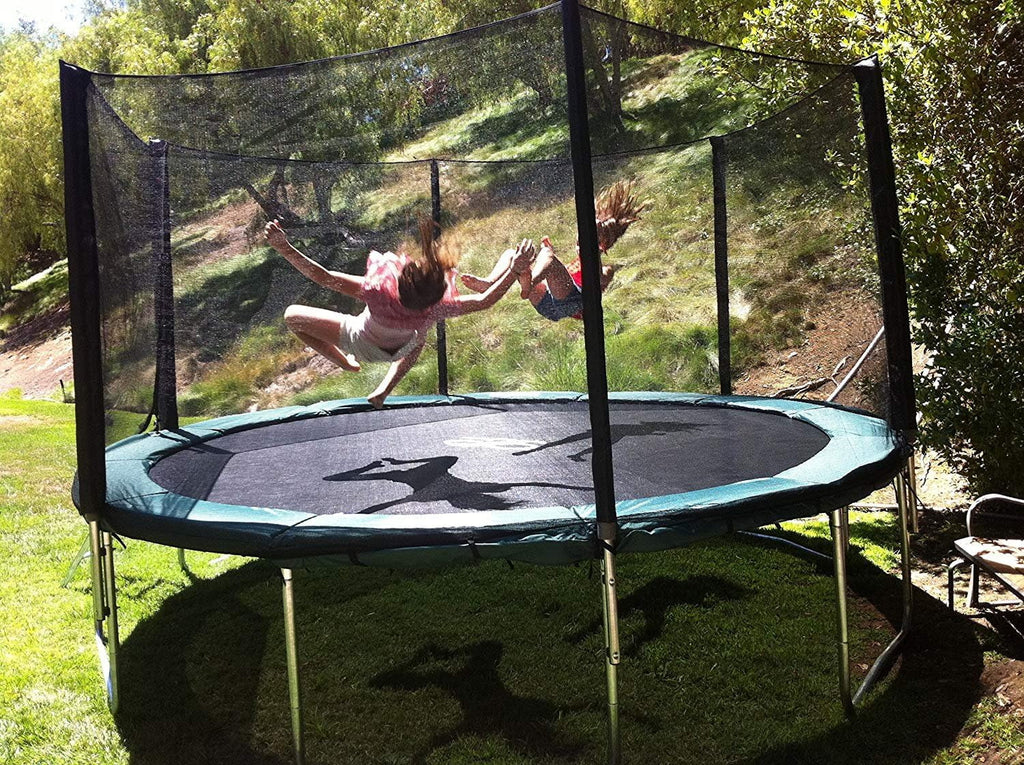 Galactic Xtreme 10x17 FT Outdoor Rectangle Trampoline with Net Enclosure 750Lbs Heavy Weight Jumping Capacity - Outdoor Gymnastics Trampolines for Adults and Kids