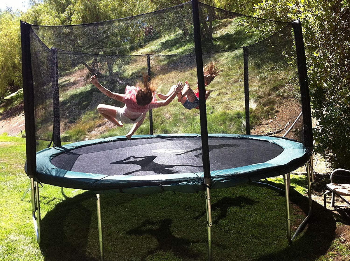 Galactic Xtreme 10x17 FT Outdoor Rectangle Trampoline with Net Enclosure 750Lbs Heavy Weight Jumping Capacity - Outdoor Gymnastics Trampolines for Adults and Kids