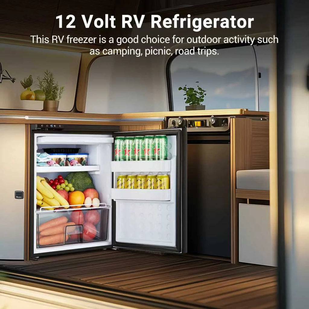 BODEGACOOLER 12 Volt Refrigerator, RV Refrigerator APP Control, 65L(2.3cu.ft.) RV Fridge Freezer, Car Refrigerator with Lock, (4-46) Travel Compressor Cooler 12/24V DC for Truck, RV, Camping