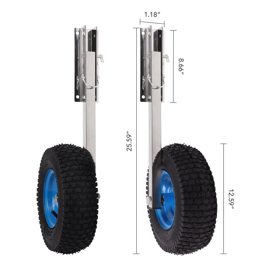 Wheels 600LBS Boat Boat Transom Launching Wheel with 12 Inch Wheels Set for Inflatable Boat & Aluminum Boat