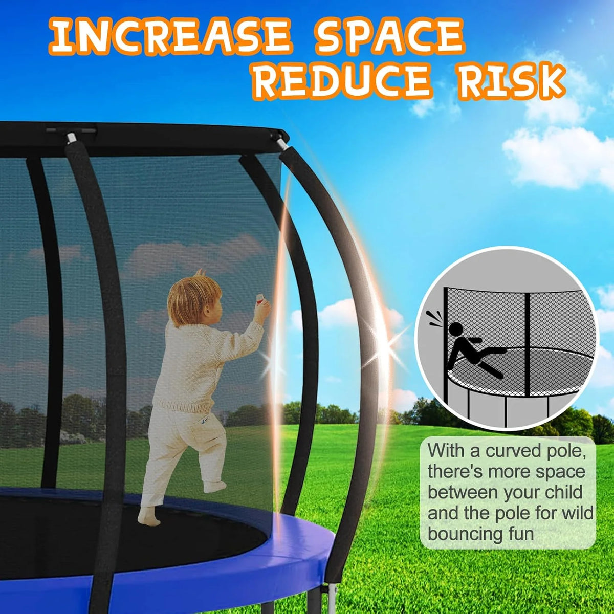 Netrum 10ft Kids Trampoline with Basketball Hoop, Outdoor Trampolines with Enclosure Net,Ladder, 880Lbs Trampoline for 4 Kids Green