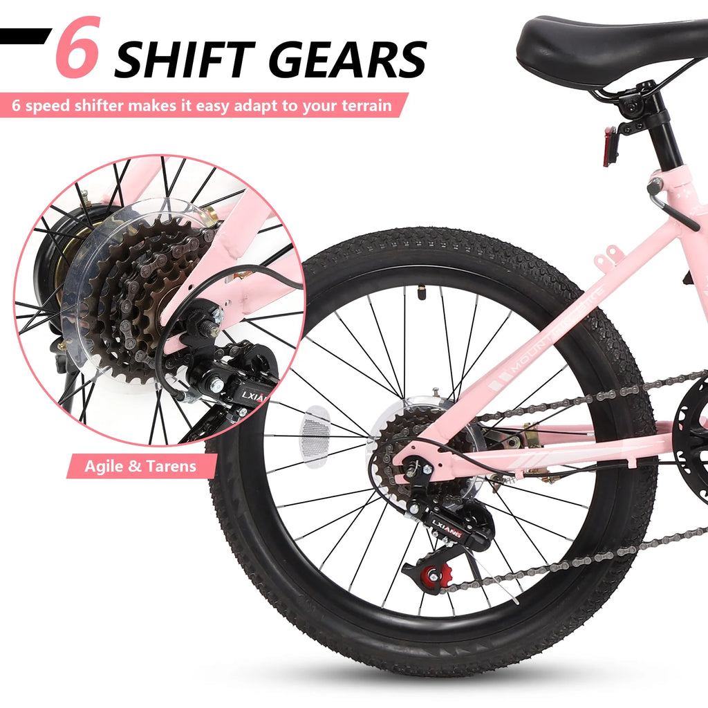 SPPTTY 20-24 inch Bike,6-Speed Mountain Bike for Men Women Boys Girls,Comfort Saddle,Blue