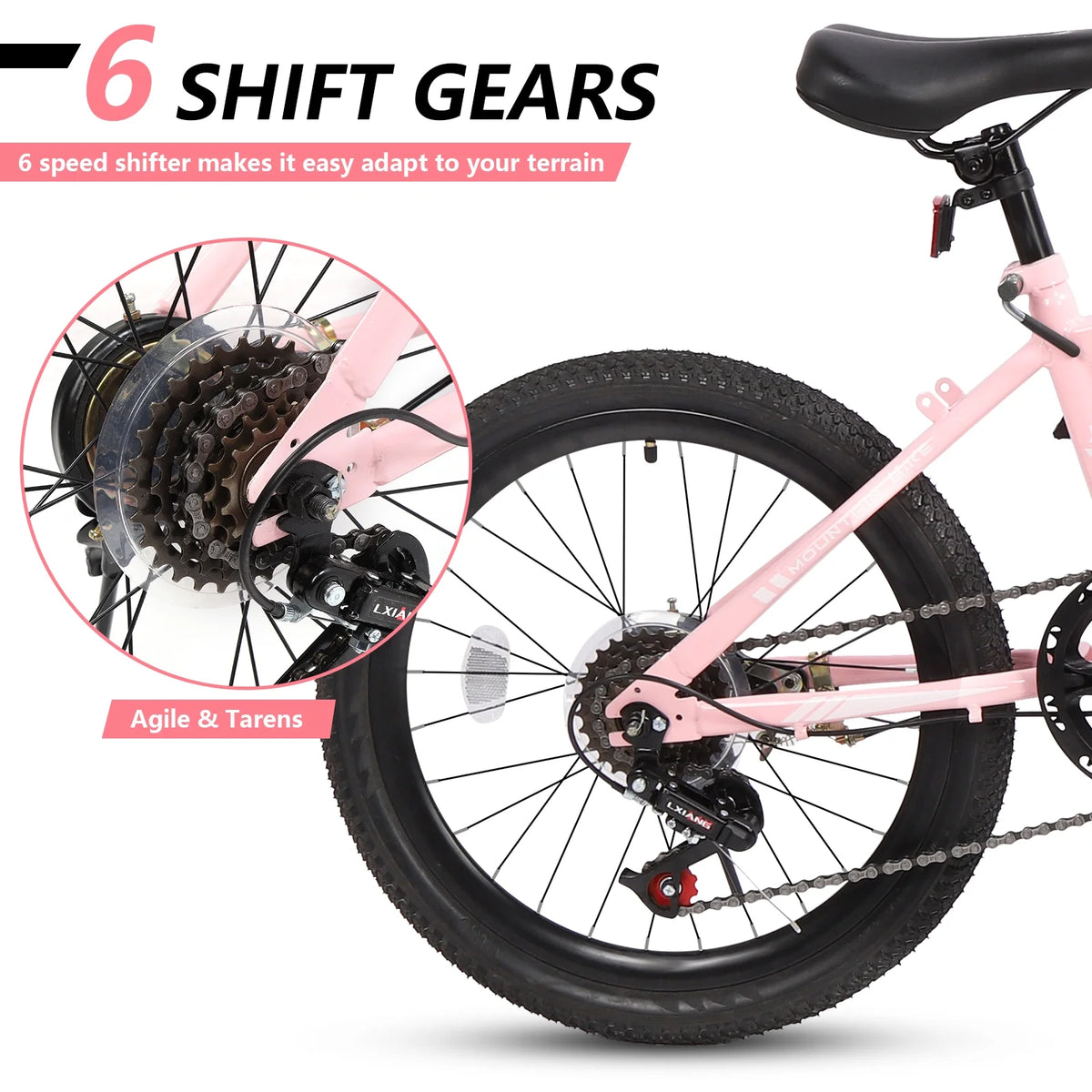 SPPTTY 20-24 inch Bike,6-Speed Mountain Bike for Men Women Boys Girls,Comfort Saddle,Blue
