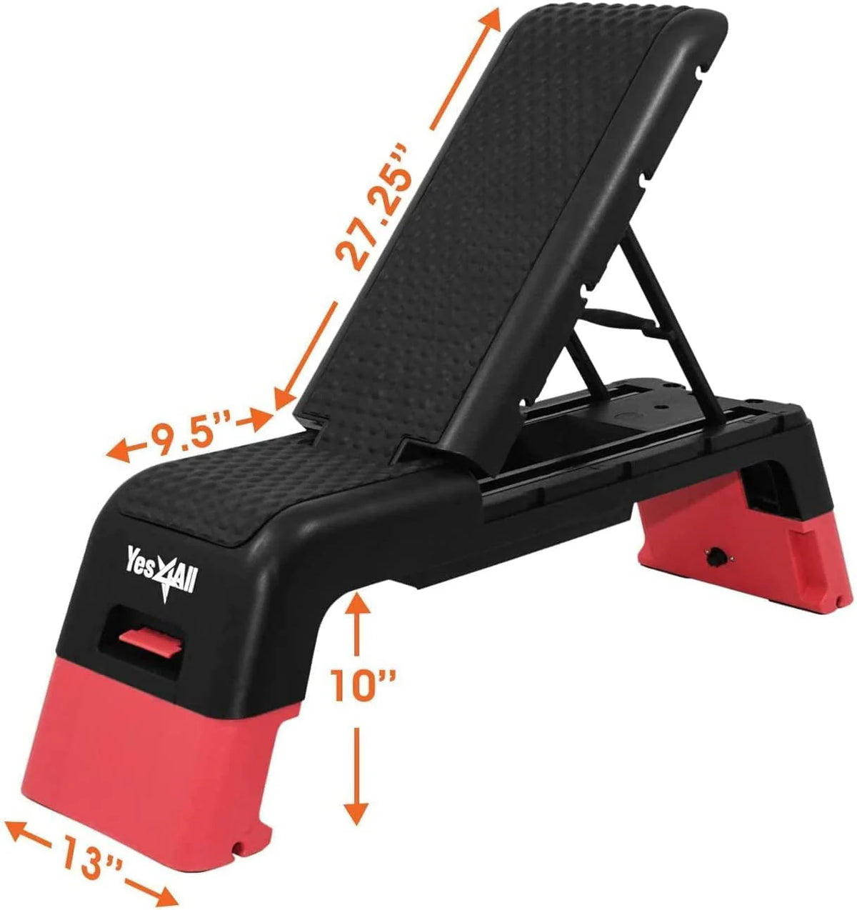 Yes4All Multifunctional Fitness Aerobic Step Platform and Aerobic Deck, Red and Black