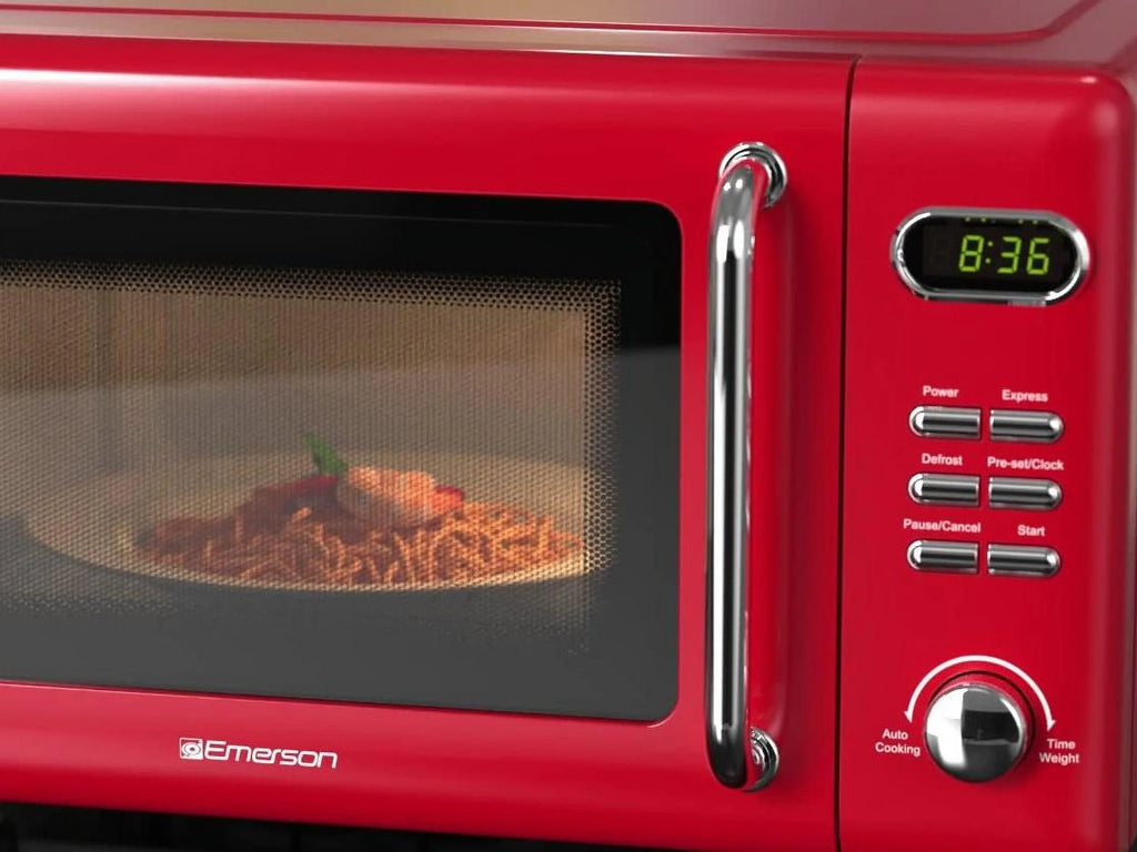 Emerson 0.7 Cu Ft, 700W Red Retro Countertop Microwave Oven, MWR7020RD