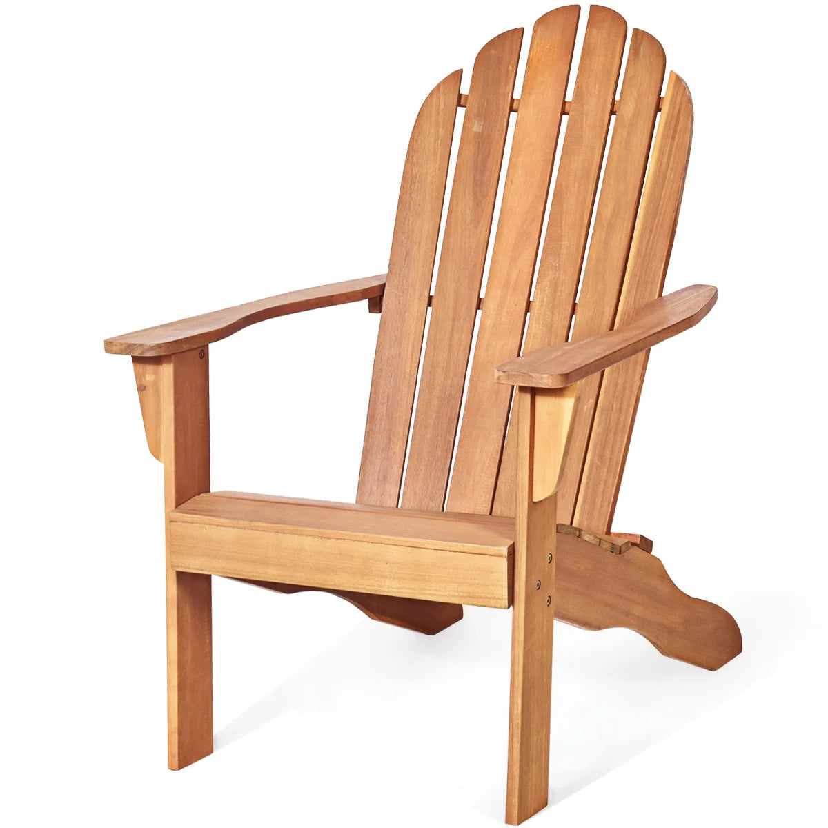 Costway Outdoor Adirondack Chair Accent Chair Solid Wood sturdy Patio Garden Deck Furniture Gray
