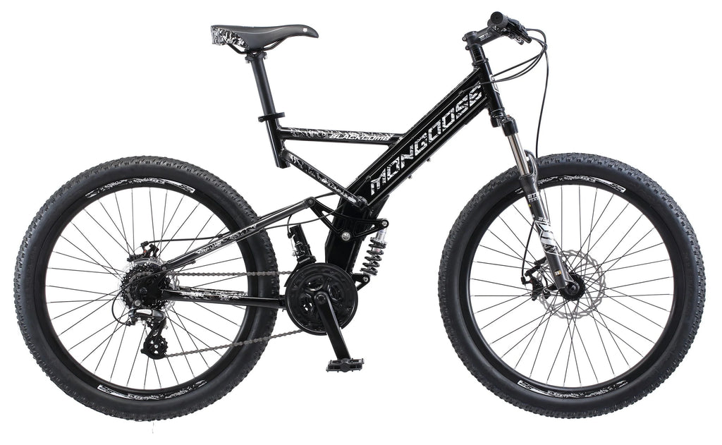 Mongoose Blackcomb Mountain Bike, 26-inch wheels, 24 speeds, Black, Men's