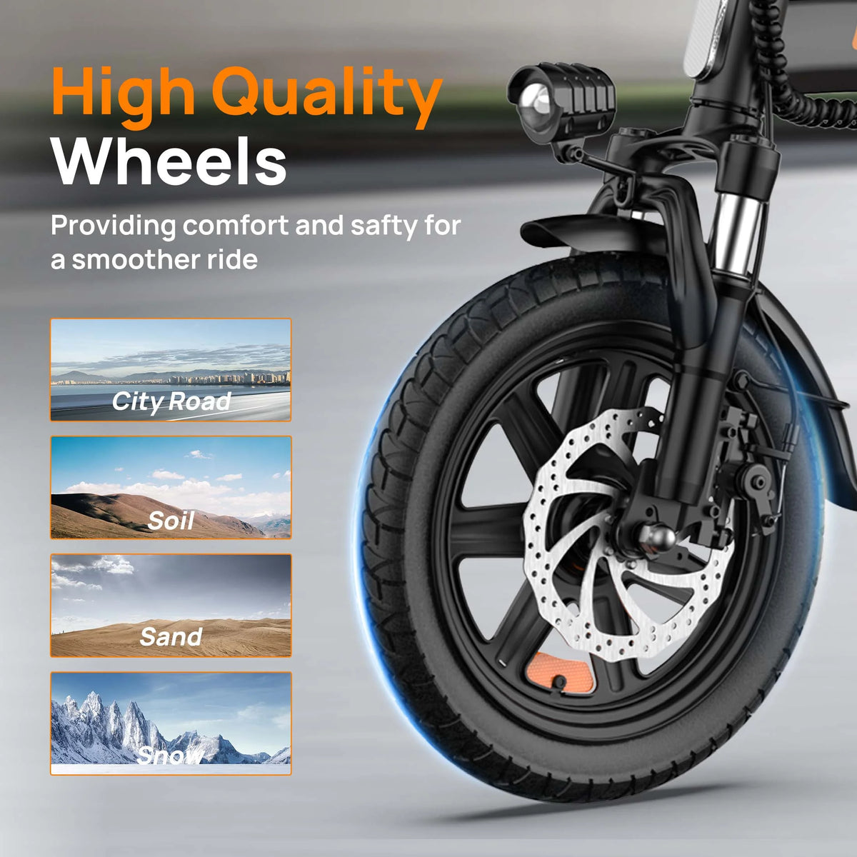 URLIFE 14"Folding Electric Bike for Adults,500W Peak Motor,48V 7.5AH Removable Battery,Mini Ebike for Adults City Commuter,UL2849,Black