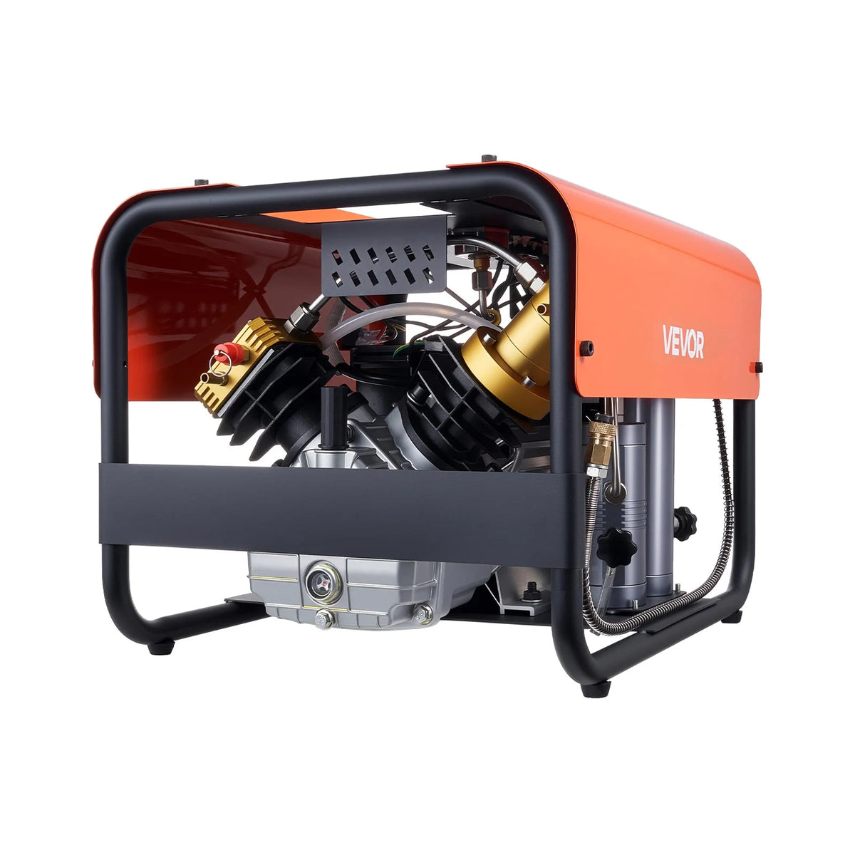 VEVOR PCP Air Compressor,4500PSI/30Mpa Diving Scuba Tank Air Compressor, Double-Cylinder Auto Stop PCP Diving Compressor with External Water & Fan Cooling System for Scuba Tanks,Paintball,Air Rifle
