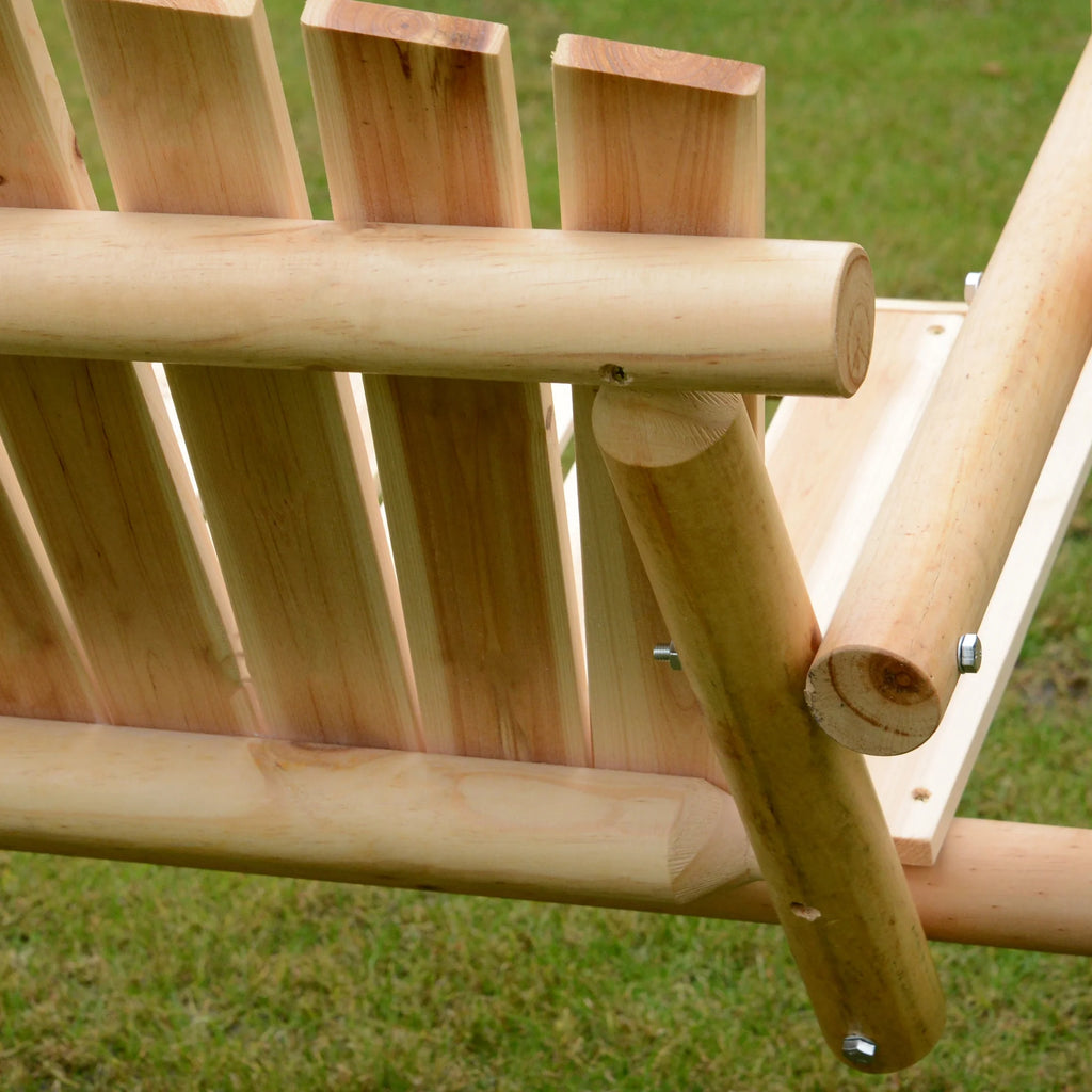 Outsunny Wooden Swing Bench, Garden Swing Chair, Brown