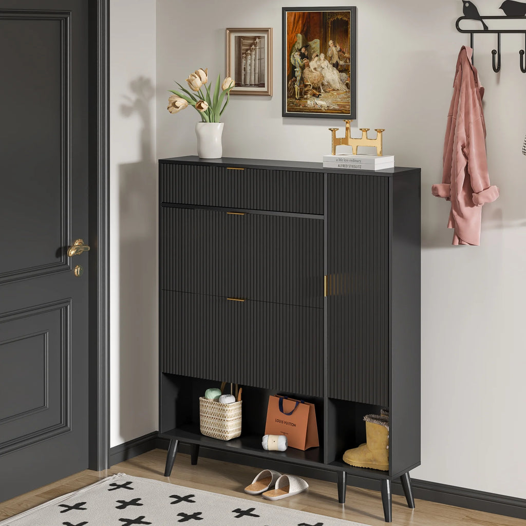 Shoe Cabinet with Drawers, slim storage cabinets, entryway shoe storage cabinets