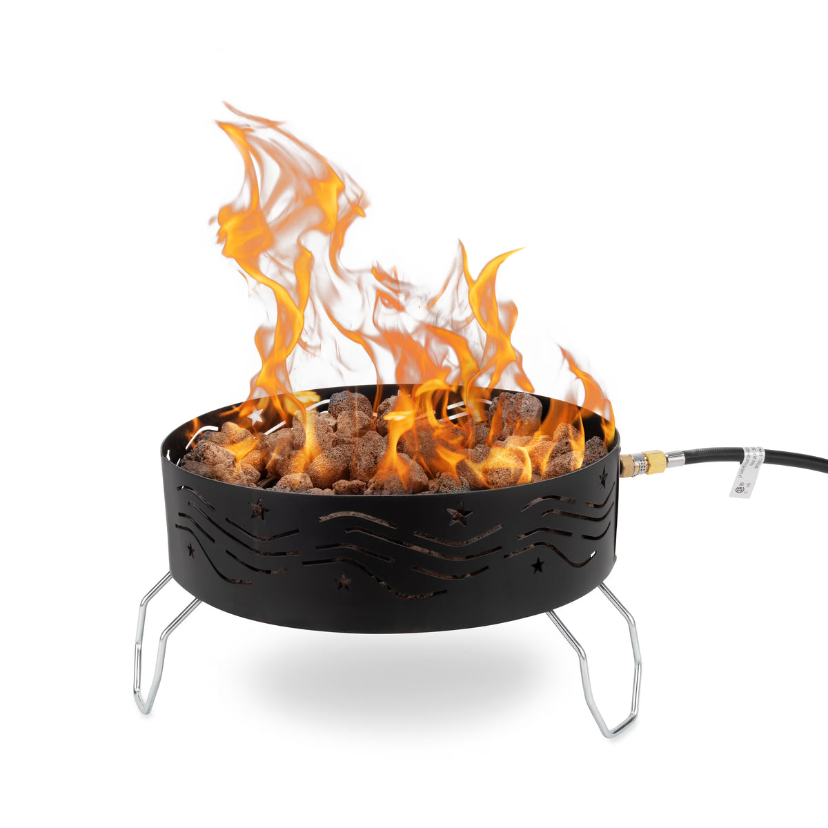 Camco Olympian Big Red Campfire, Approved for RV Campgrounds, Includes 10-Foot Propane Hose (58035)