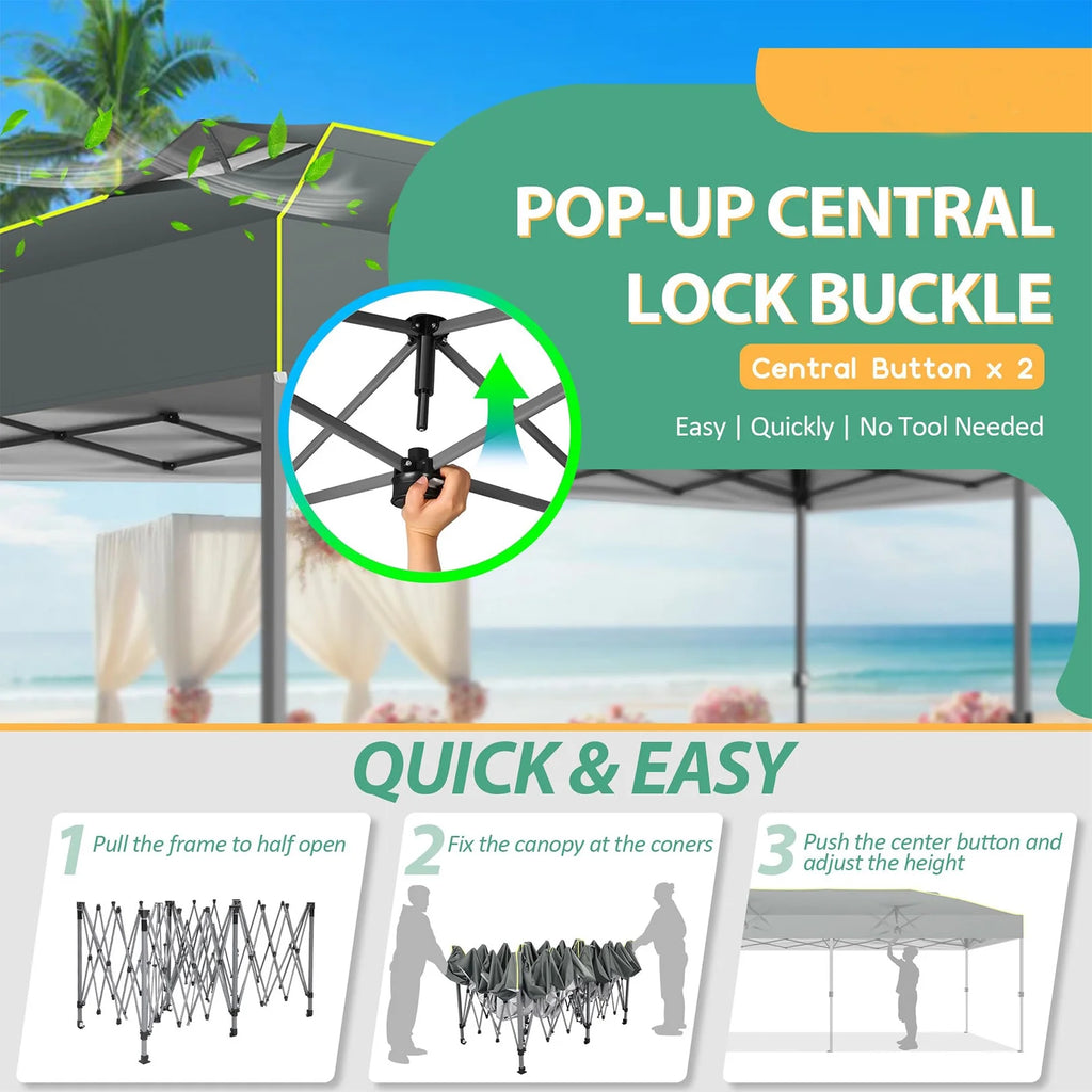 COBIZI 10x10 EZ Pop up Canopy Gazebo with Sidewalls,Pop up Canopy Tent Instant Shelter for Outdoor Party Camping Backyard Beach with Air Vent ,Carry Bag,Stakes,Ropes,Black
