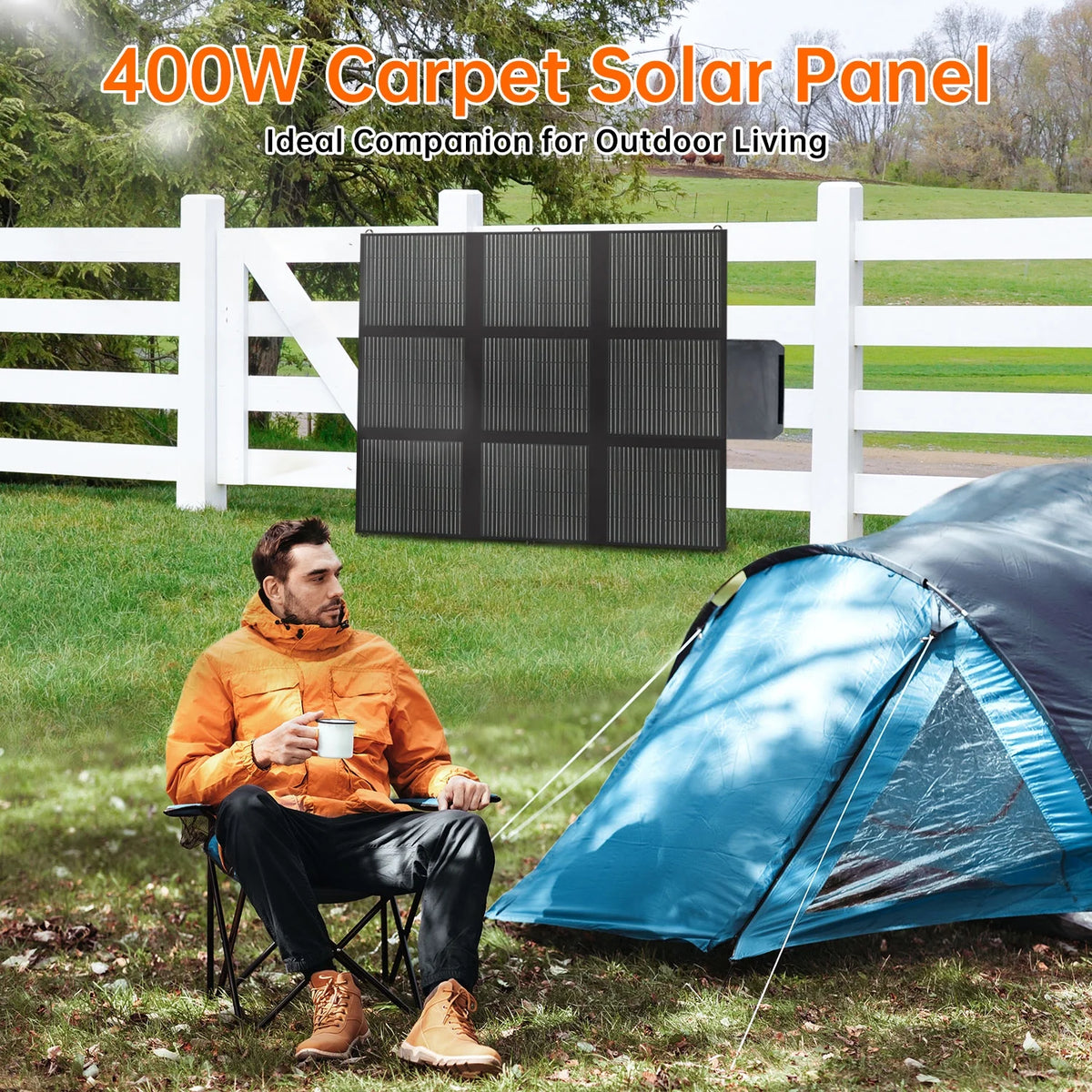 LVYUAN 400 Watt Foldable Solar Panel Kit, Portable Solar Charger Waterproof IP67 Solar Generator with MC4 Connector for Power Station, Camping, RV, Boat & Emergency