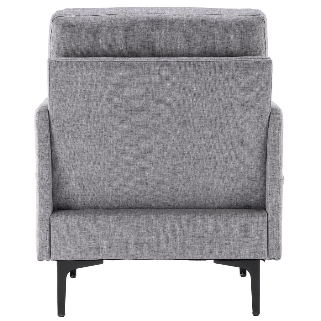 Ktaxon Fabric Accent Chair, Reading Armchair with Removable Cushion, Single Sofa with Extra Seat Depth for Living Room Bedroom Black