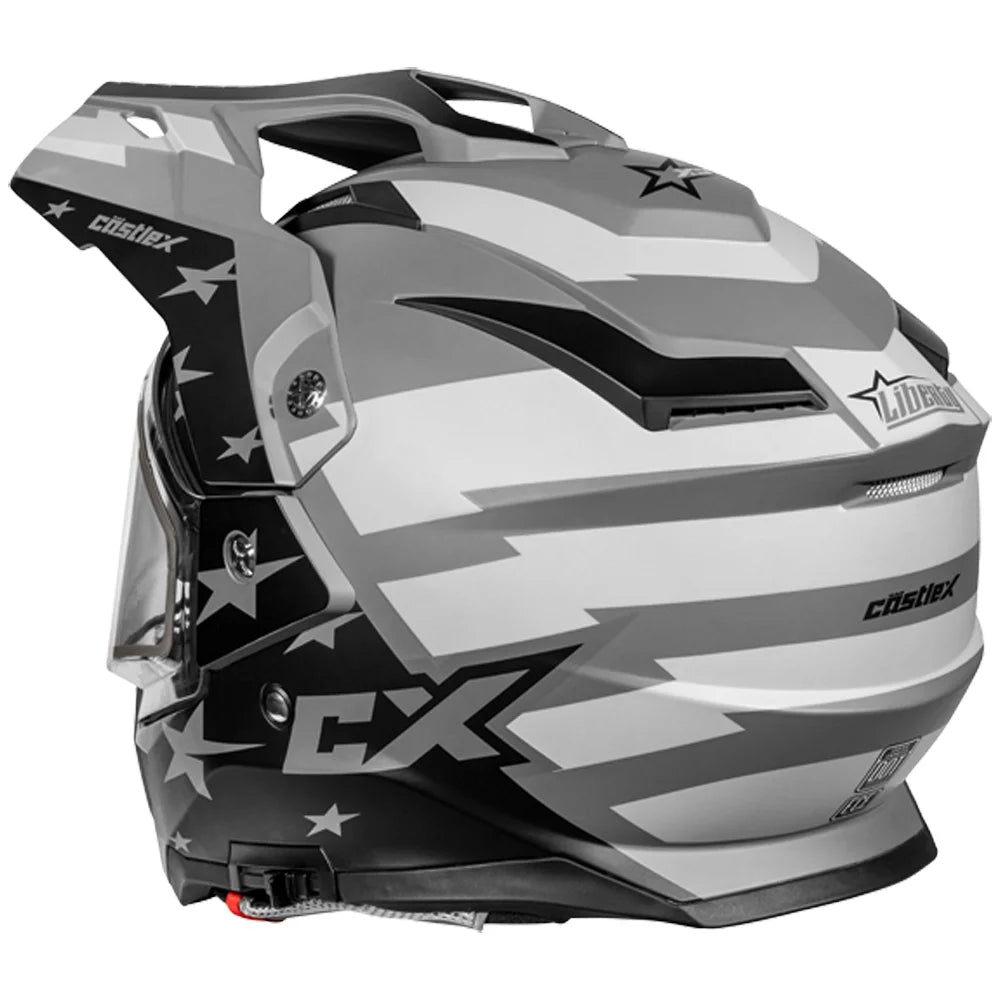 Castle X, 36-28152, Adult Dual Sport Snowmobile Helmet - Heated Shield - CX200 - WRATH - Matte Flo Orange, Small