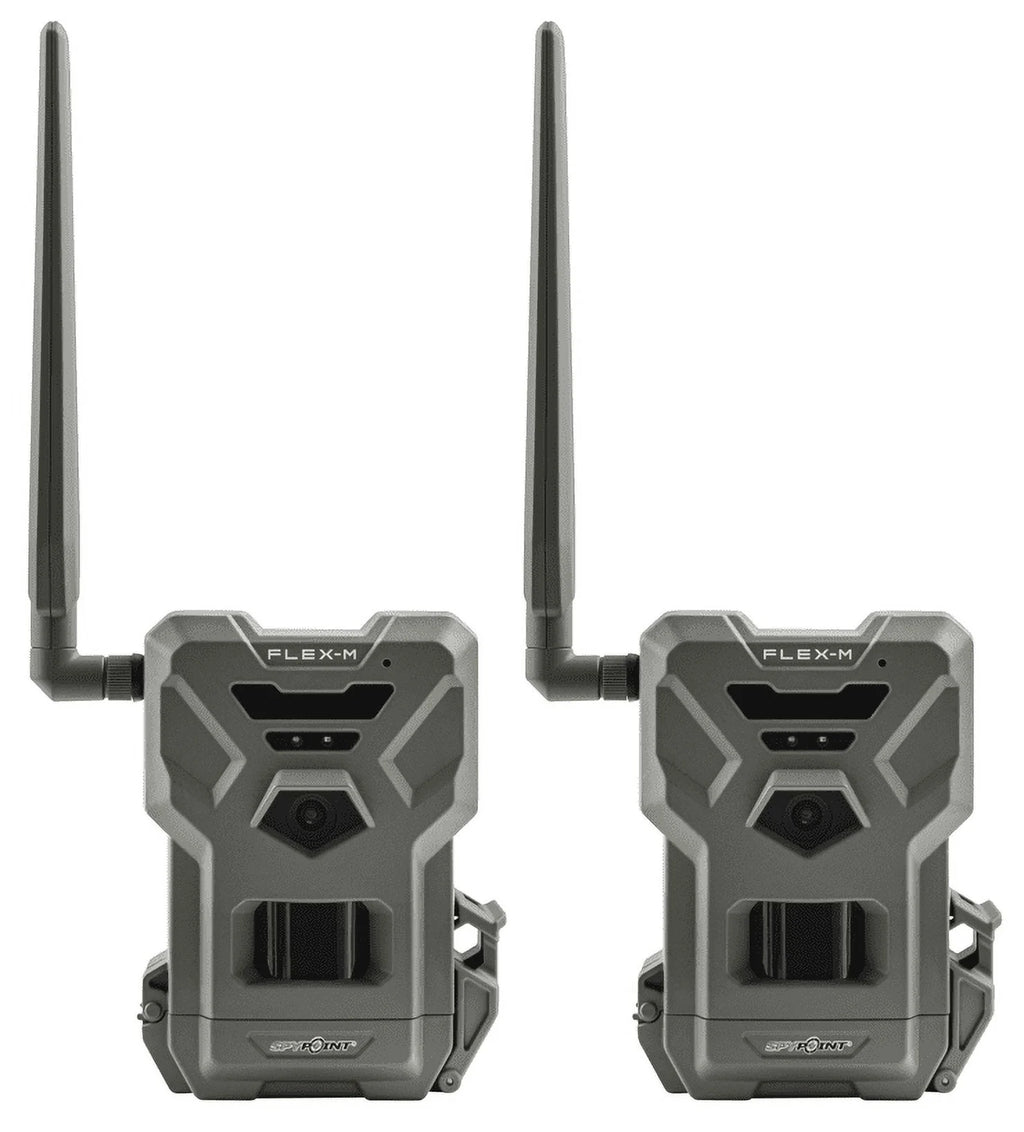 SPYPOINT Flex-m Twin Pack Cellular Trail Camera Hunting Trail Monitor with GPS, Night Vision, Dual-Sim LTE, IP65 Water-Resistant