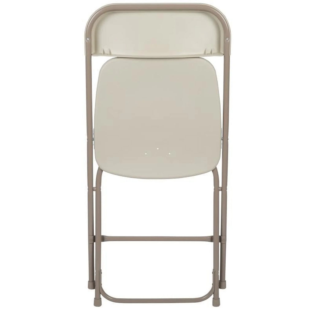 (50 PACK) 650 Lbs Weight Capacity Commercial Quality Beige Stackable Plastic Folding Chair - Heavy Duty Plastic Folding Chairs