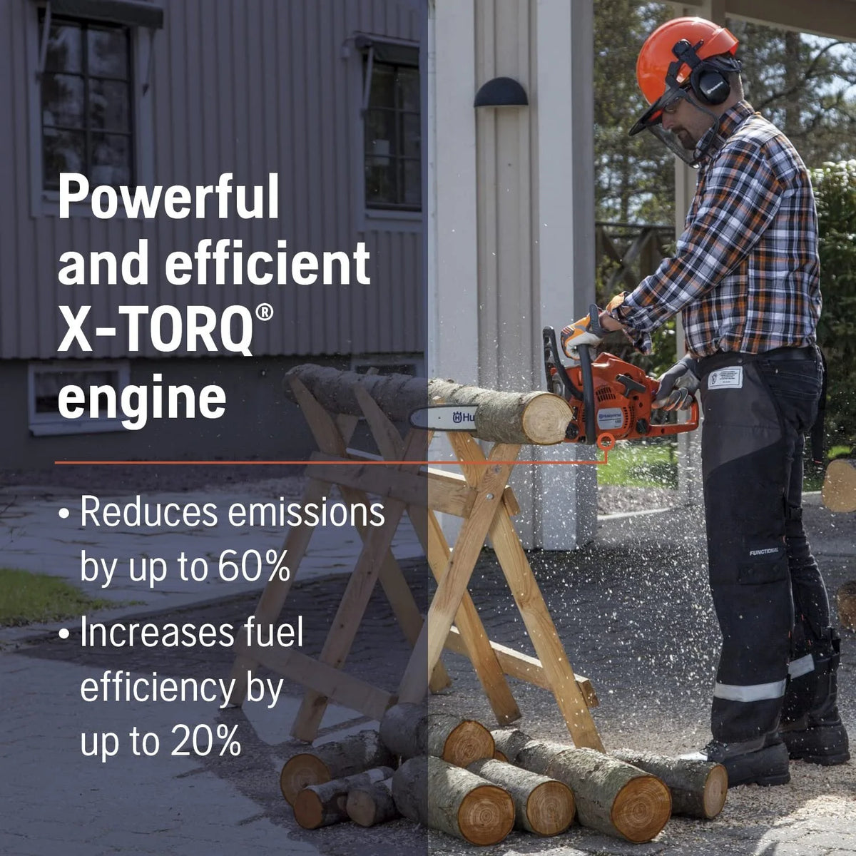 Husqvarna 120 Mark III Gas Chainsaw, 38-cc, 2-Cycle X-Torq Engine, 14 Inch Chainsaw with Automatic Oiler, For Wood Cutting and Tree Pruning