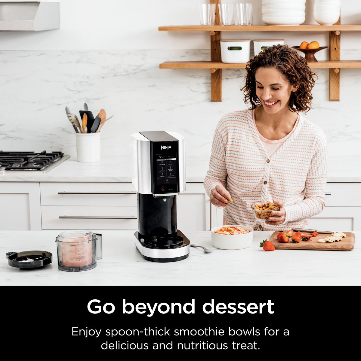 Ninja CREAMi, Ice Cream Maker and Frozen Treat Maker with 7 One-Touch Programs, NC300WMWH