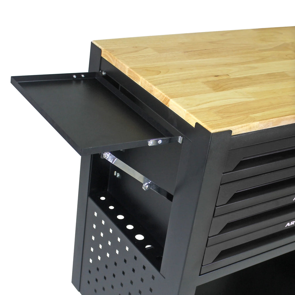 ARTMAN 4-Drawer Tool Cart with Wheels and Drawers ,Wood Top Tool Box Cart for Workshop Warehouse Garage