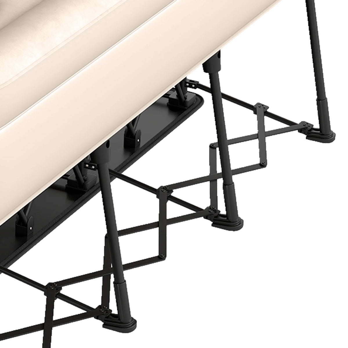Uforic Inflatable Queen Air Mattress with Built-in Pump, Frame, Velvet Surface & Portable Storage Case, Khaki