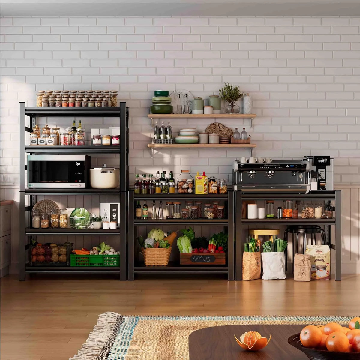 Garage Shelving 3500LBS Storage Shelves 5-Tier Adjustable Metal Shelving Units Garage Storage Shelves Heavy Duty for Industrial, Warehouse, Basement, Commercial, Black