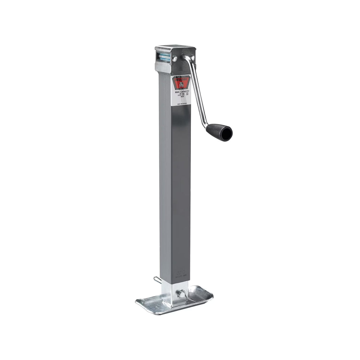 BULLDOG 195354 Square Trailer Jack, No Mount, 5,000 lbs. Support Capacity, Sidewind, Weld-On, 15 Inch Travel
