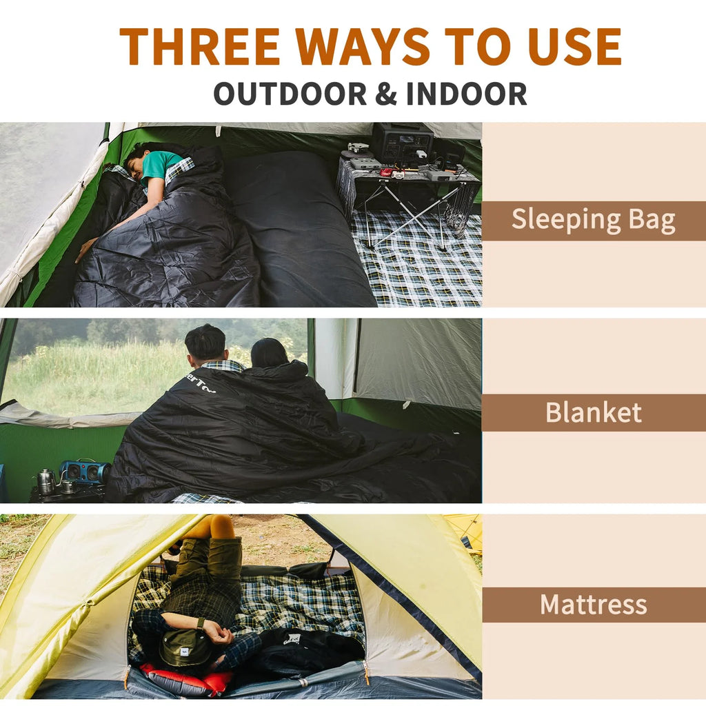 GEERTOP Flannel Sleeping Bag for Adults XXL, Large Wide Camping Sleeping Bag 4 Season, 0 Degree Sleeping Bag for Winter Cold Weathe